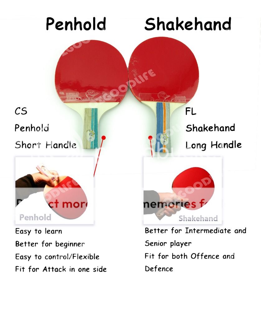 1 Pair penhold/handshake grip Table Tennis Ping Pong Racket Bat + 3